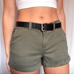 Green low rise shorts